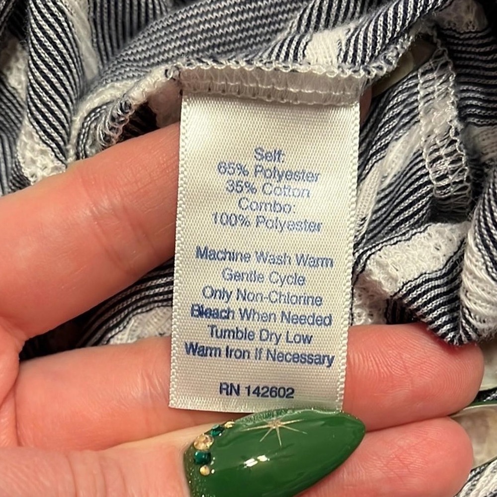 Sail to Sable STS Gray White Striped Cotton Blend Mini Casual Sun Dress EUC XL - Picture 4 of 4